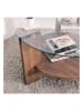Evila Couchtisch "Mondo" in Walnuss - (H)40 x Ø 75 cm