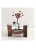 Evila Couchtisch "Mondo" in Walnuss - (H)40 x Ø 75 cm