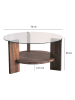 Evila Couchtisch "Mondo" in Walnuss - (H)40 x Ø 75 cm