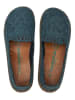 Comfortfusse Leder-Slipper in Dunkelblau
