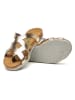 Comfortfusse Leren slippers goudkleurig