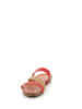 Grünland Leren slippers rood/beige