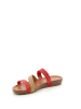 Grünland Skórzane klapki w kolorze beżowo-czerwonym