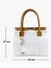 Lia Biassoni Leder-Henkeltasche "Angitola" in Weiß - (B)38 x (H)28 x (T)15 cm