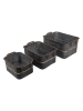 Clayre & Eef 3-delige set: plantenbakken grijs
