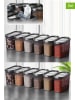 Hermia 12-delige set: voorraadcontainers antraciet - (L)19 x (H)12,5 x (D)9 cm