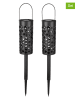 Profigarden Solarne lampy ogrodowe LED (2 szt.) w kolorze czarnym na trzonku - wys. 17,6 cm