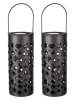 Profigarden Solarne lampy ogrodowe LED (2 szt.) w kolorze czarnym na trzonku - wys. 17,6 cm