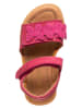 POM POM Leder-Sandalen in Pink
