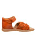 POM POM Leder-Sandalen in Orange