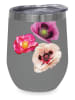 ppd Kubek termiczny "Fabulous Poppies" w kolorze szaro-różowym - 350 ml