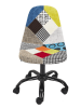 THE HOME DECO FACTORY Krzesło biurowe "Patchwork" ze wzorem - 44 x 91 x 55,5 cm
