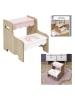 The Home Deco Kids Hocker w kolorze biało-beżowym ze schodkami - 30 x 33 x 30 cm