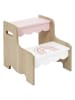 The Home Deco Kids Hocker w kolorze biało-beżowym ze schodkami - 30 x 33 x 30 cm