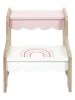 The Home Deco Kids Hocker w kolorze biało-beżowym ze schodkami - 30 x 33 x 30 cm