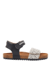 Vingino Skórzane sandały w kolorze beżowo-czarnym ze wzorem