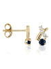 OR ÉCLAT Gouden oorstekers "Bleu précieux" met edelstenen