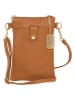 Anna Morellini Leren smartphonetas "Erica" lichtbruin - (B)14 x (H)21 x (D)1 cm