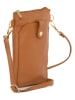 Anna Morellini Leder-Handytasche "Erica" in Hellbraun - (B)14 x (H)21 x (T)1 cm