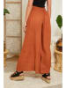Lin Passion Lniane spodnie w kolorze pomarańczowym