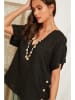 Lin Passion Leinen-Bluse in Schwarz