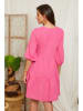 Lin Passion Lniana sukienka w kolorze różowym