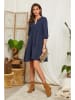 Lin Passion Leinen-Kleid in Dunkelblau