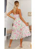 Pretty Summer Kleid in Weiß/ Pink