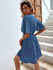 Pretty Summer Kleid in Blau/ Weiß