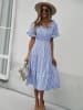 Tina Jurk blauw/wit