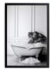 The Wild Hug Gerahmter Kunstdruck "Orangutan Bath" in Schwarz/ Weiß - (B)30 x (H)40 cm