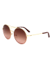 Karl Lagerfeld Damskie okulary przeciwsłoneczne w kolorze złoto-brązowym