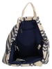 ZEBRA Strandtas crème/donkerblauw - (B)55 x (H)38 x (D)15 cm