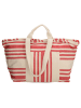 PE FLORENCE Strandtas crème/rood - (B)55 x (H)38 x (D)15 cm