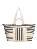 PE FLORENCE Strandtasche in Creme/ Schwarz - (B)55 x (H)38 x (T)15 cm