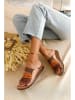 Jilberto Leren slippers beige