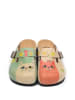 Calceo Clogs mintgroen/crème/oranje/meerkleurig