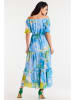 Awama Kleid in Blau/ Gelb