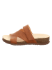 Think! Leren slippers "Julia" lichtbruin