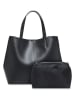 Christian Laurier Leder-Schultertasche "Amy" in Schwarz - (B)47 x (H)29 x (T)15 cm