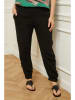 Curvy Lady Lniane spodnie w kolorze czarnym