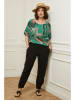 Curvy Lady Leinen-Hose in Schwarz