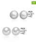 The Pacific Pearl Company Srebrne kolczyki-wkrętki (2 pary) z perłami