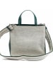 PRADA 2nd Hand Henkeltasche in Beige/ Grün - (B)22 x (H)20 x (T)7 cm