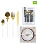 every ware 16tlg. Besteck-Set in Weiß/ Gold