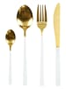 every ware 16tlg. Besteck-Set in Weiß/ Gold