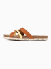 BACKSUN Slippers "Tory" lichtbruin/geel