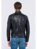 Basics & More Leren jas zwart