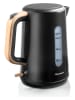 bESTRON Wasserkocher "Black & Wood" in Schwarz - 1,7 l