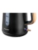 bESTRON Waterkoker "Black & Wood" zwart - 1,7 l
